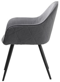 Szürke kárpitozott karfás étkezőfotel Minto – Unique Furniture