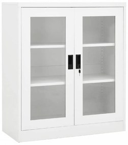 Fehér acél irodai szekrény 90 x 40 x 105 cm