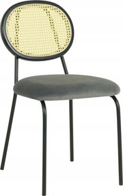 Szürke velúr kárpitozott szék nappaliba, étkezőbe és konyhába Roma