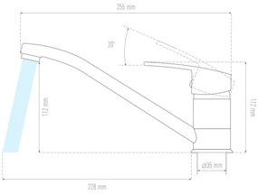 ALVEUS 1130435 - Mosogató csap NINA 13,5 cm gránit/bézs