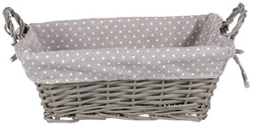 Fonott kosár szövettel szürke, 35 x 25 x 13 cm