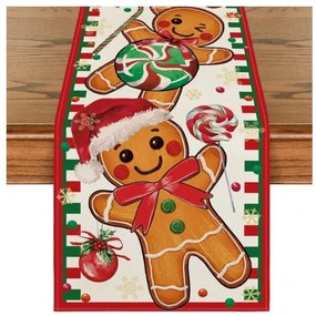 Len karácsonyi futó GINGER PARADE 33x180 cm, bézs