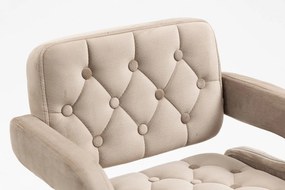 HR8403KW Latte modern velúr szék fekete lábbal