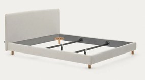 Szürke kárpitozott franciaágy ágyrács nélkül 160x200 cm Valma – Kave Home