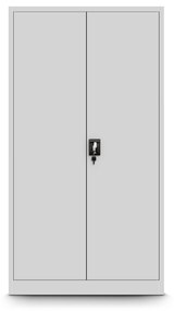 Fém polcos iratszekrény ajtókkal és személyes kis szekrénnyel TOMASZ, 900 x 1850 x 450 mm, szürke