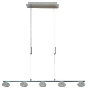 ITALUX ZWD-0001-05-CH STEVEN Modern Led Függesztett Lámpa Króm, Átlátszó LED IP20