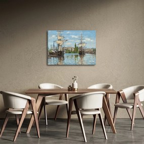 Kép - Claude Monet, Ships Riding on the Seine at Rouen, reprodukciók (70x50 cm)