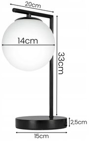 Asztali lámpa 1xE27/40W/230V fekete/fehér