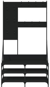 fekete ruhafogas cipőpolccal 100x40x184 cm