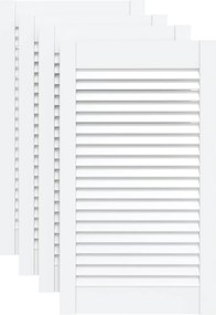 vidaXL 4 db fehér tömör fenyőfa lamellás szekrényajtó 69 x 39,4 cm