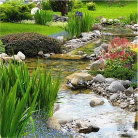 Fotótapéta Flizelin a ház szobájába 3D idilli kert 250x250 ragasztó