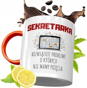 Narancssárga Bögre Titkárnőnek Ajándék fényképes nyomattal