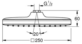 GROHE 26695000 - VITALIO COMFORT 250 × 250 mm fejzuhany, fényes króm