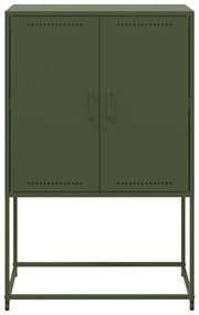 olívazöld acél magasszekrény 68,5 x 38,5 x 107 cm