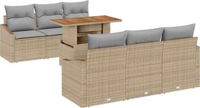 vidaXL Kerti Kanapé Szett párnával párnával 7 pcs Barna és szürke