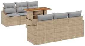 vidaXL Kerti Kanapé Szett párnával párnával 7 pcs Barna és szürke