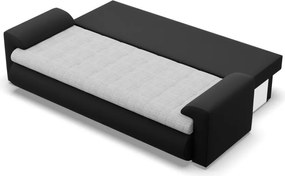 Tokio kanapéágy, fonott + műbőr, szürke - fekete