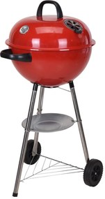 Gömb alakú hordozható grillező, Ø48 cm, rozsdamentes acél, piros