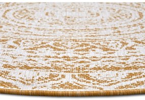 Okkersárga-fehér kerek kültéri szőnyeg ø 140 cm Siruma – NORTHRUGS