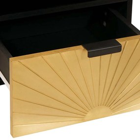 Éjjeli asztal fiókkal 2 pcs Fekete és Arany 40 x 33 x 46 cm
