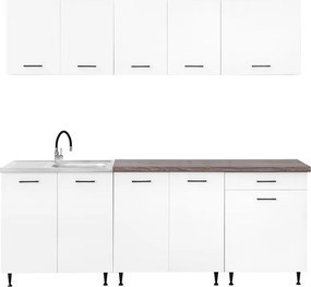 Primo 220 konyhabútor fehér, rauna szil munkalappal