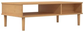 SENJA barna rattanhatású tömör fa dohányzóasztal 100x55x33 cm