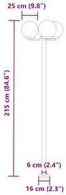 2 db ezüstszínű rozsdamentes acél kültéri állólámpa 215 cm