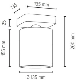 Spot-Light 8512174 - Mennyezeti lámpa JENTA 1xE27/25W/230V