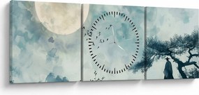 Kép - Telihold festmény (órával) (90x30 cm)
