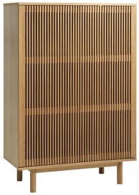 Natúr színű szekrény tölgyfa dekorral 95x140 cm Tiber – Unique Furniture