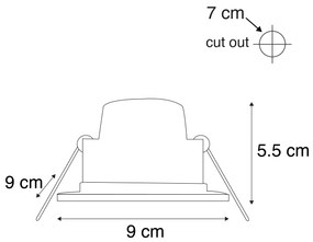 6 db-os beépített spotlámpa készlet fekete LED-del, 3 fokozatú fényerőszabályzóval, IP65 - Simply