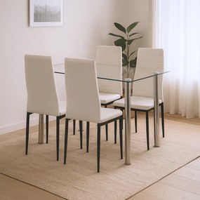 Mateo 4+1 étkező garnitúra fehér-fekete