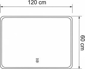 Venice 120 tükör mozgásérzékelővel led világítással páramentesító funkcióval