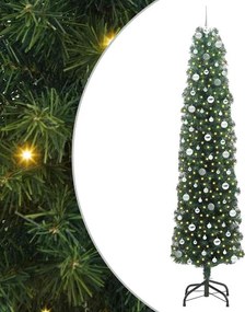 vidaXL Mű karácsonyfa 300 LED-del Zöld 240 cm PVC, acél és műanyag