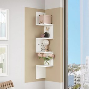 Fehér fali könyvespolc 22x117 cm Laura – Kalune Design