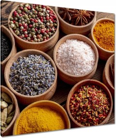 Vászonkép 80x80 Só Ánizs Fahéj kurkuma