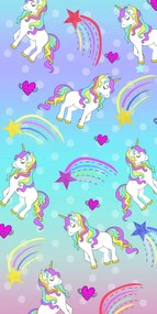 Strandtörölköző UNICORN PONNY 100x180 cm színes, 100% mikroszálas