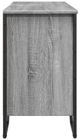Szürke sonoma szerelt fa fürdőszobai mosdószekrény 91x35x60 cm