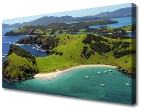 Vászonkép Sea Forest Beach Landscape 125x50 cm