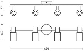 Philips - Spotlámpa PALMS 4xE14/25W/230V