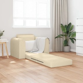 Floor Sofa Bed 2 az 1-ben Krém 98x71x83 cm Szövet