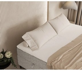 Világosszürke ágyneműtartós boxspring ágy 160x200 cm Araya – Maison de Rêve