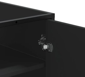 vidaXL fekete szerelt fa és fém cipőszekrény 75 x 38 x 97,5 cm