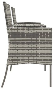 Kétszemélyes antracitszürke polyrattan kanapé teázóasztallal