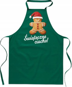 Női Konyhai Kötény férfi karácsonyi pamut nyomott mintás zöld