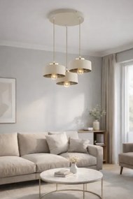 BRILAGI - Függőlámpa kábellel SPRING 3xE27/60W/230V bézs/arany