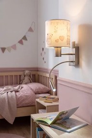 Brilagi - LED Flex. lámpa BOBO 1xE27/25W/230V + LED/3W m. króm/krémszínű/nyuszik