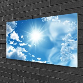 Akrilüveg fotó Blue Sky Sun Clouds 100x50 cm