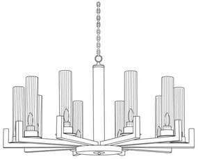 Kolarz 6009.81030 - Csillár láncon RAGGIO 10xE14/25W/230V 24K arany