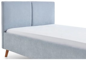 Világoskék kárpitozott franciaágy ágyráccsal 140x200 cm Piano – Meise Möbel